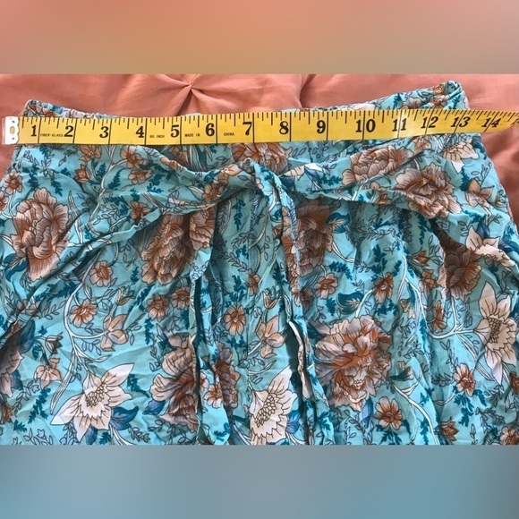 SIMPLEE Fringe Belt Floral Print Wide Leg Pants Size L - Picture 9 of 12